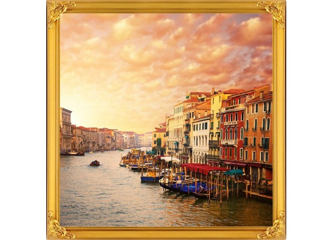 Наклейка на стену Красивый вид на  канал в Венеции